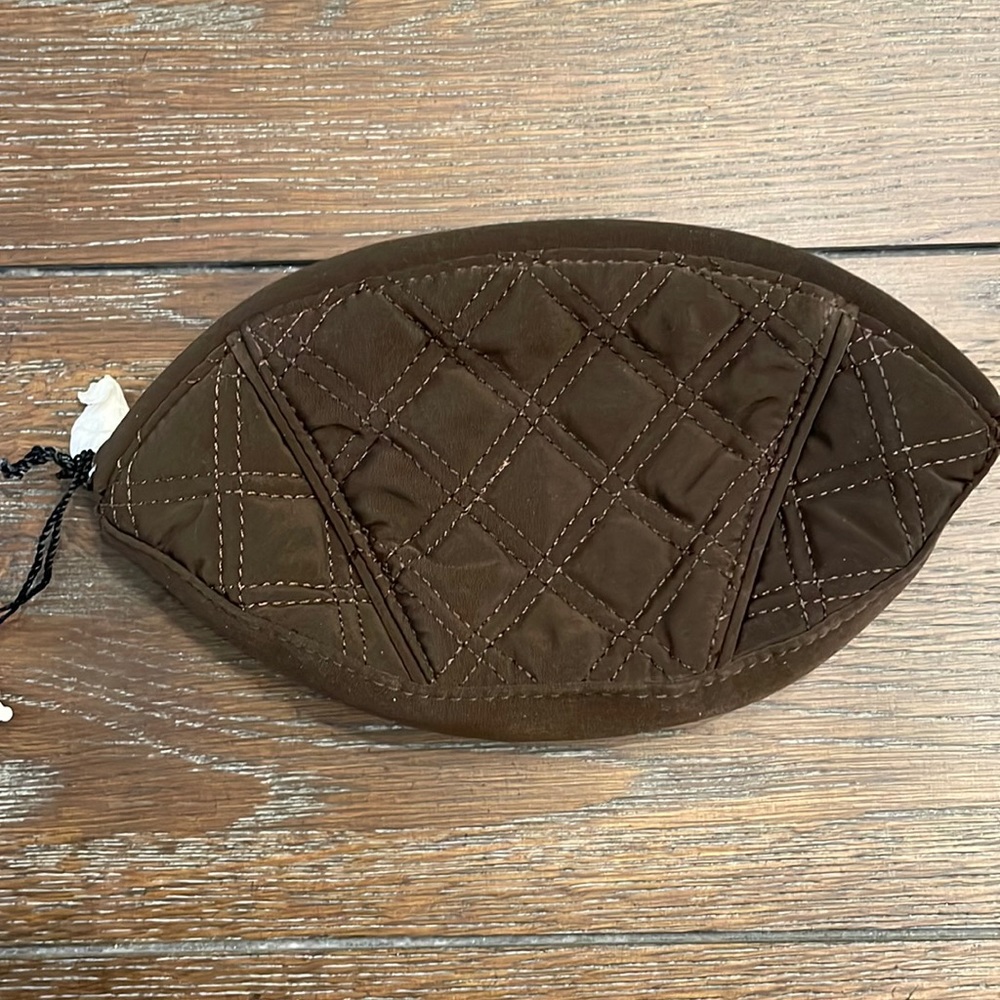 Brown/espresso crescent shaped cosmetic bag from Vera Bradley